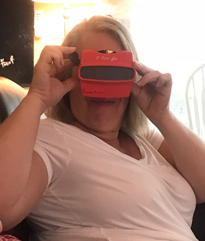 Happy mom with a custom RetroViewer